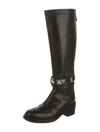 Chanel 2016 Interlocking CC Logo Riding Boots