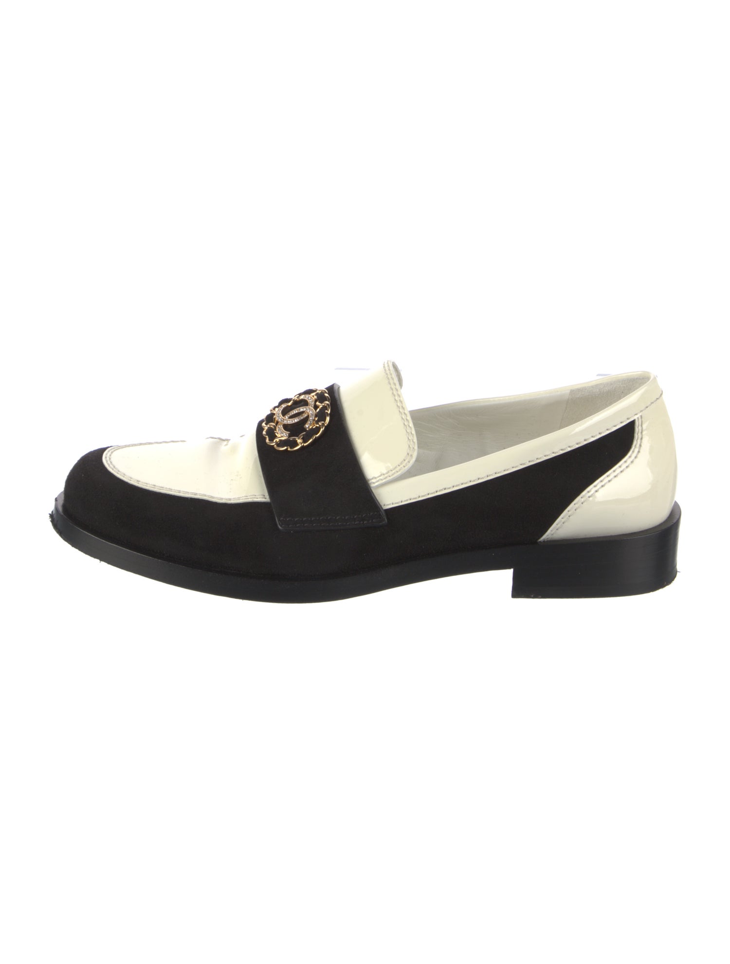 Chanel Interlocking CC Logo Suede Loafers