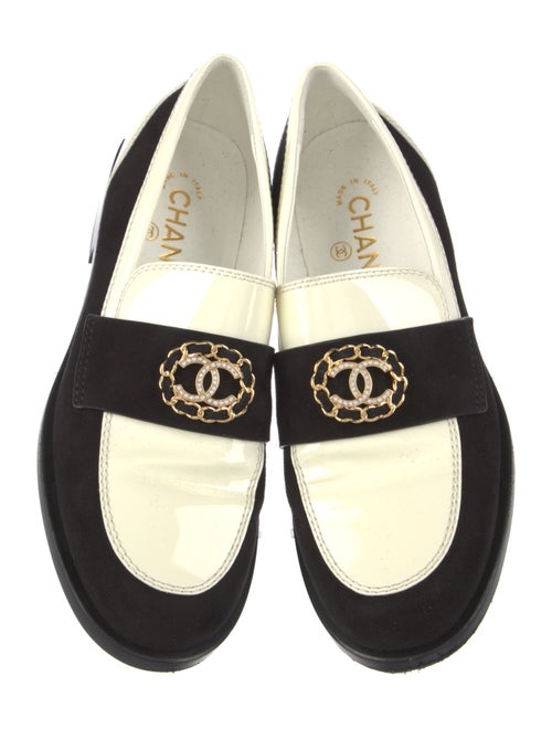 Chanel Interlocking CC Logo Suede Loafers