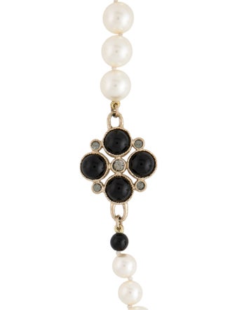 Chanel Faux Pearl, Resin & Strass Strand Station Necklace