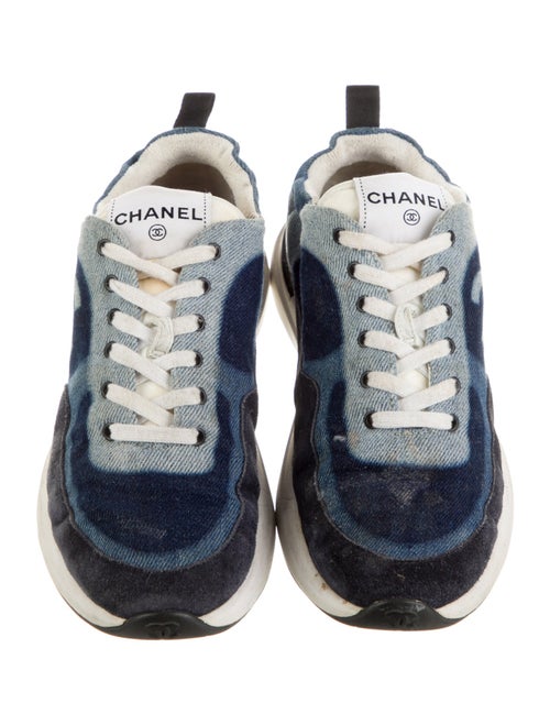Chanel Interlocking CC Logo Denim Sneakers