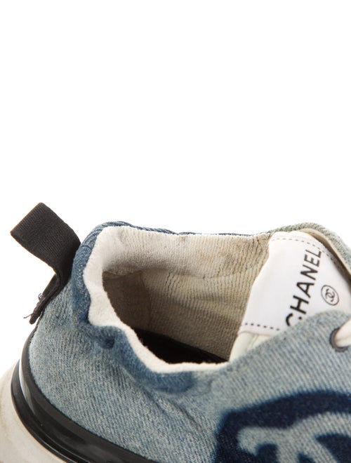 Chanel Interlocking CC Logo Denim Sneakers