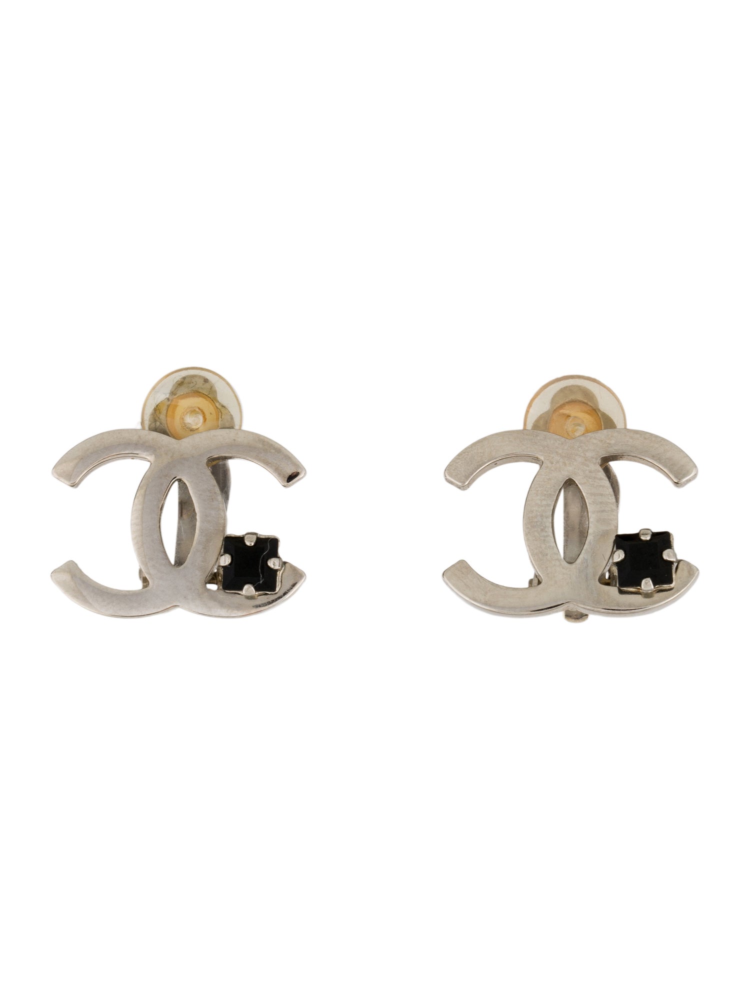 Chanel Vintage Strass CC Clip-On Earrings