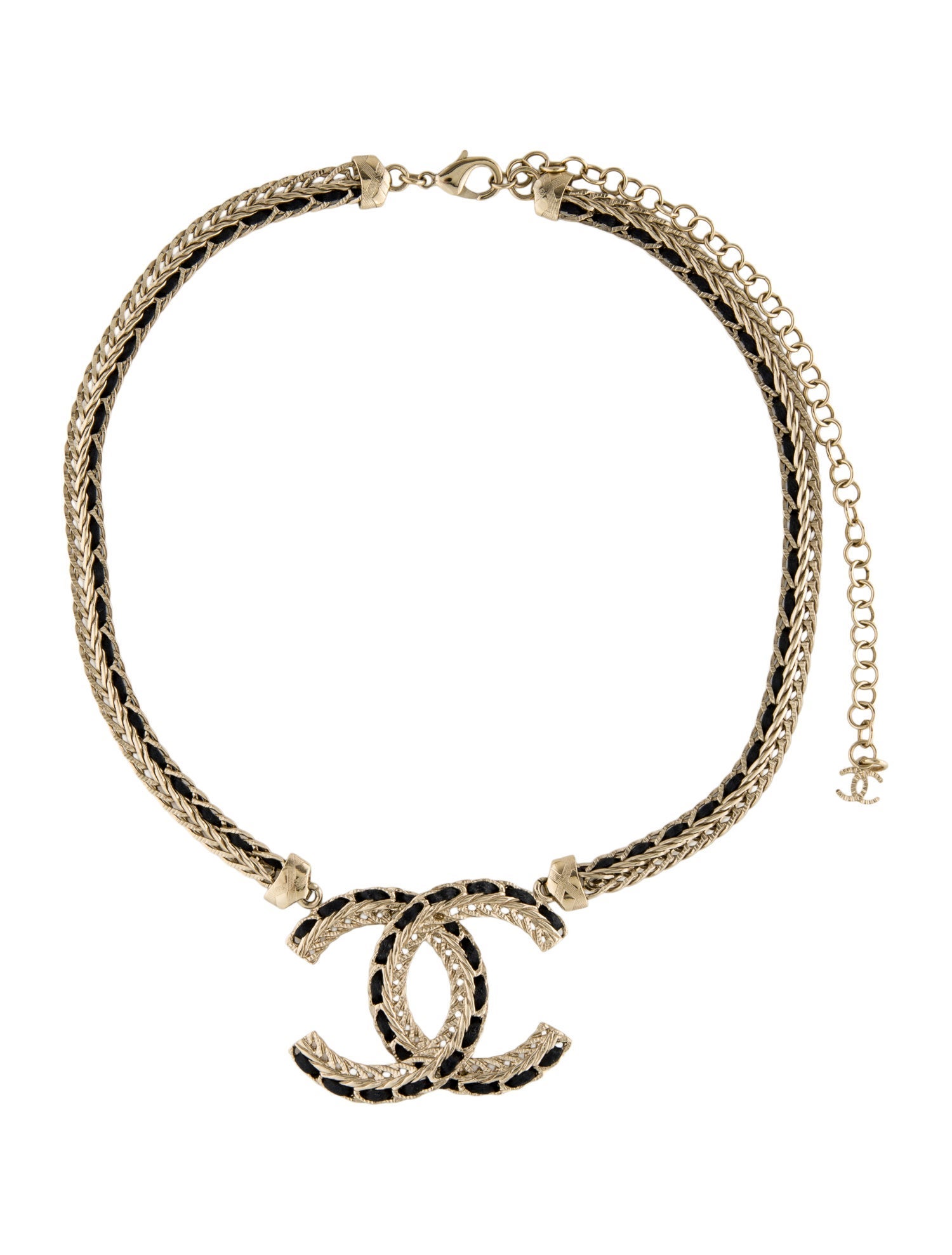 Chanel 2022 Leather CC Pendant Necklace