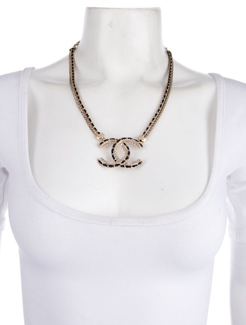 Chanel 2022 Leather CC Pendant Necklace