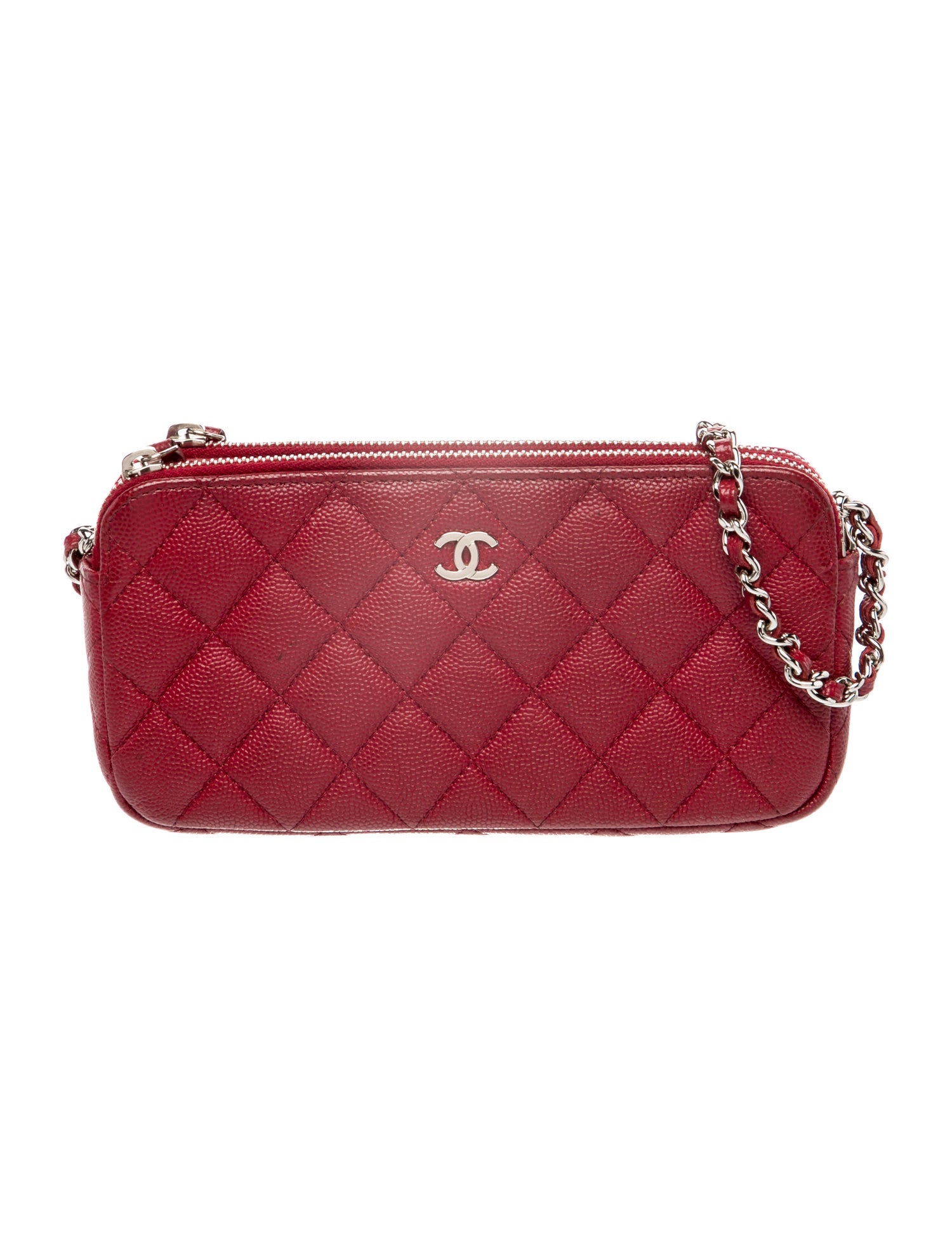 Chanel Double Zip Clutch w/ Chain