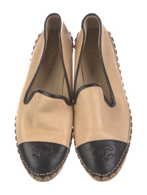 Chanel Interlocking CC Logo Leather Espadrilles