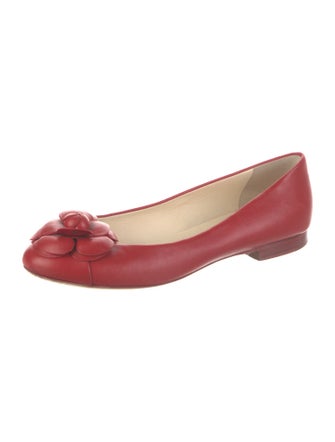 Chanel Interlocking CC Logo Leather Ballet Flats