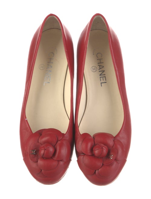 Chanel Interlocking CC Logo Leather Ballet Flats