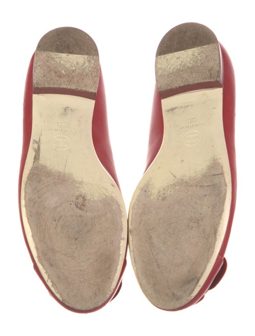 Chanel Interlocking CC Logo Leather Ballet Flats