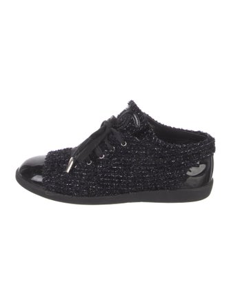 Chanel Interlocking CC Logo Tweed Sneakers