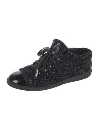 Chanel Interlocking CC Logo Tweed Sneakers