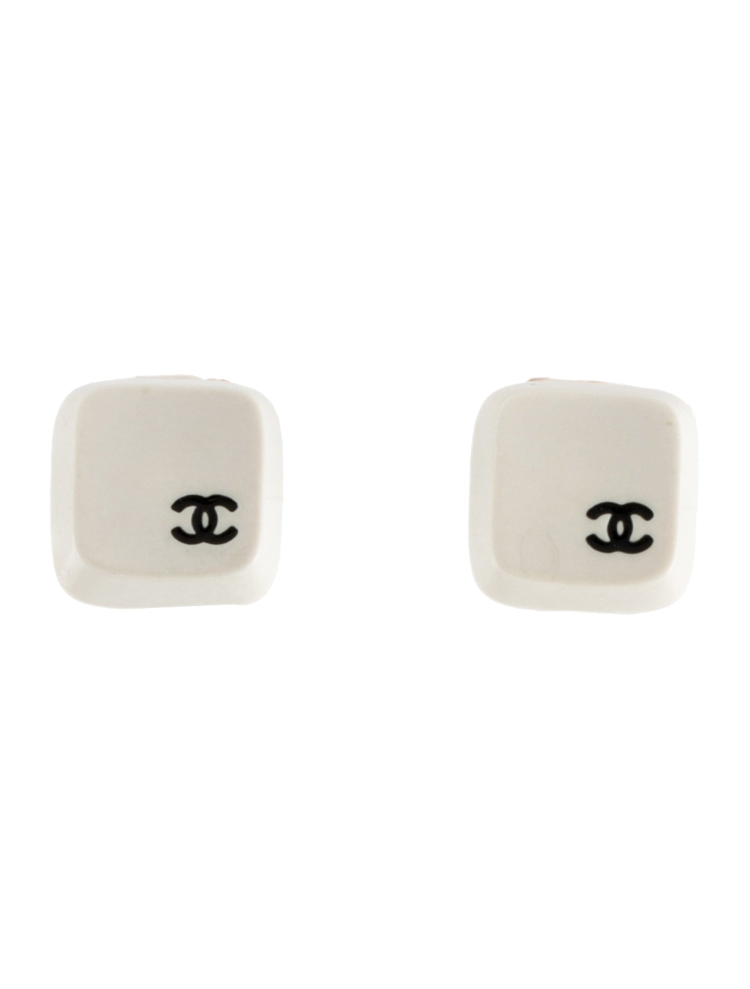 Chanel Vintage Resin Square CC Earclip Earrings