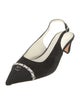 Chanel Interlocking CC Logo Suede Slingback Pumps