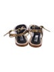 Chanel Interlocking CC Logo Suede T-Strap Sandals