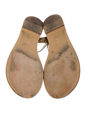 Chanel Interlocking CC Logo Suede T-Strap Sandals