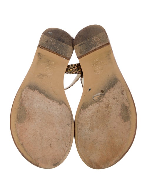 Chanel Interlocking CC Logo Suede T-Strap Sandals