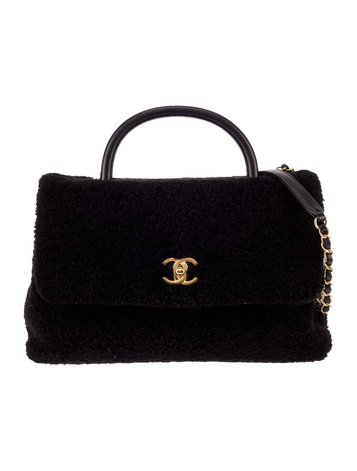 Chanel Medium Shearling Coco Handle Bag