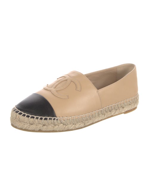Chanel Interlocking CC Logo Leather Espadrilles