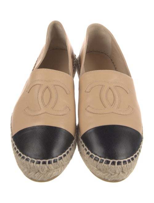 Chanel Interlocking CC Logo Leather Espadrilles