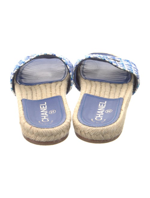 Chanel Interlocking CC Logo Tweed Espadrilles
