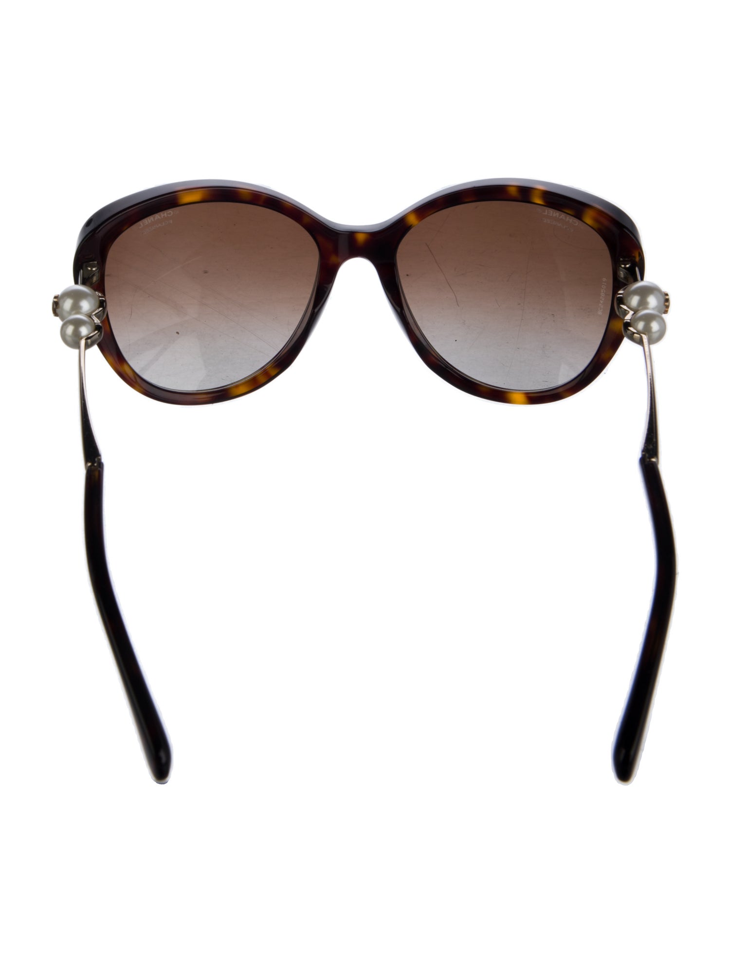 Chanel Faux Pearl Accents Cat-Eye Sunglasses