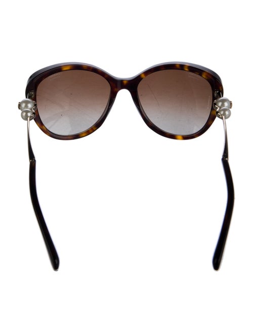 Chanel Faux Pearl Accents Cat-Eye Sunglasses
