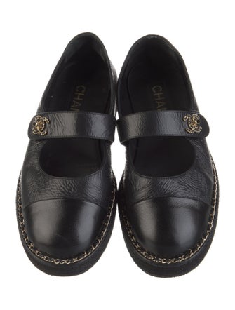 Chanel 2024 Interlocking CC Logo Mary Jane Flats