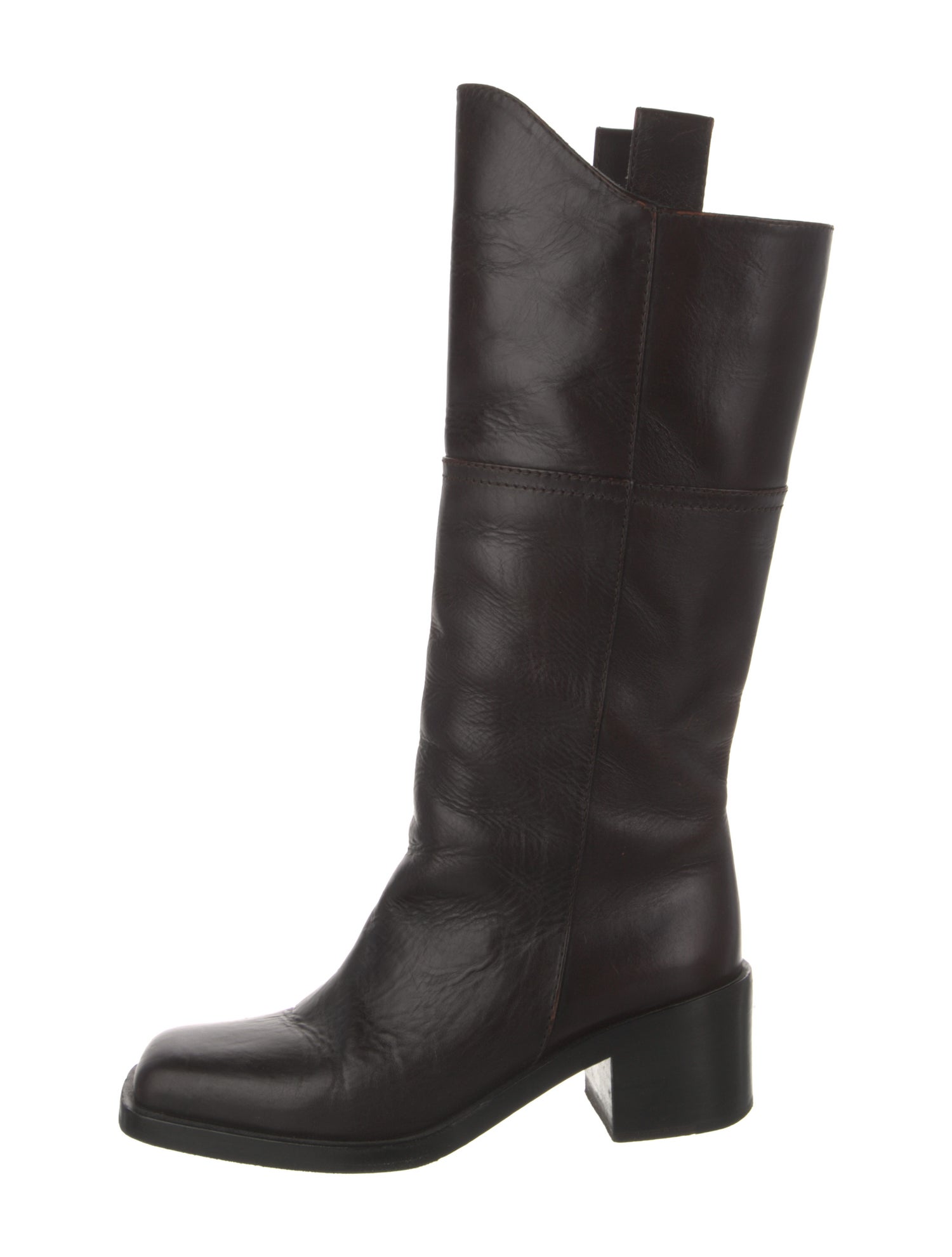 Chanel Interlocking CC Logo Leather Riding Boots
