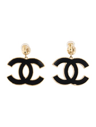 Chanel 2023 Strass Clip-On Drop Earrings