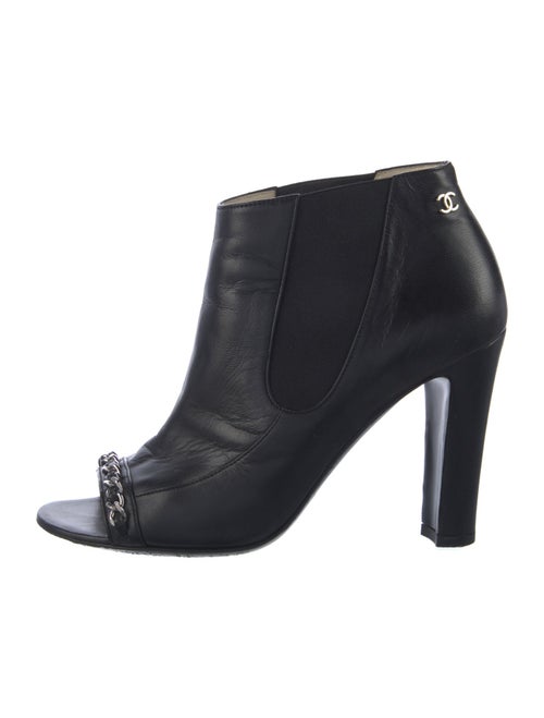 Chanel Interlocking CC Logo Leather Chelsea Boots