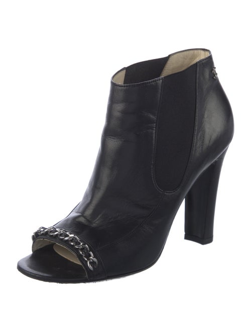 Chanel Interlocking CC Logo Leather Chelsea Boots