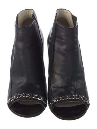 Chanel Interlocking CC Logo Leather Chelsea Boots