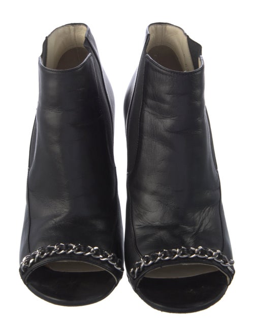 Chanel Interlocking CC Logo Leather Chelsea Boots