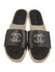 Chanel Interlocking CC Logo Leather Espadrilles