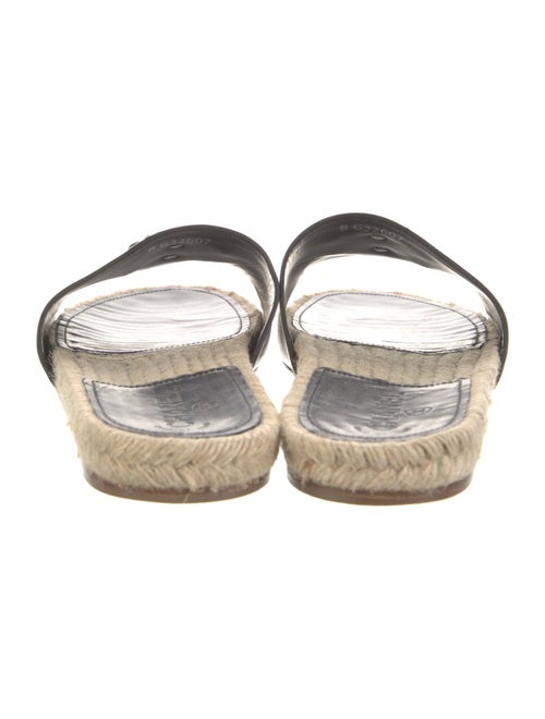 Chanel Interlocking CC Logo Leather Espadrilles