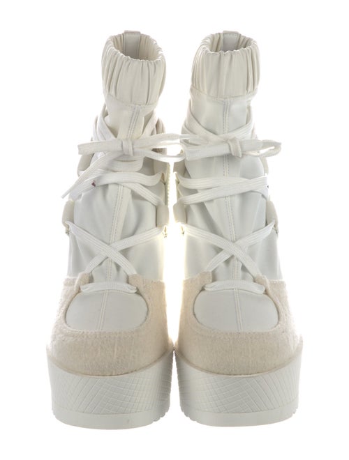 Chanel Interlocking CC Logo Nylon Lace-Up Boots