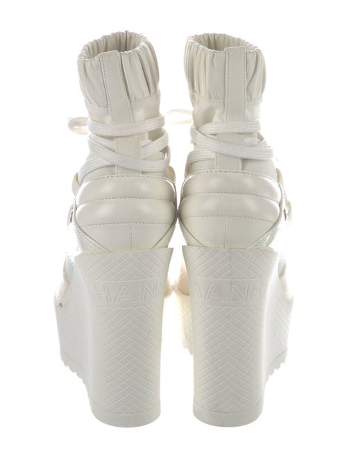 Chanel Interlocking CC Logo Nylon Lace-Up Boots