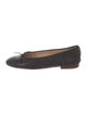 Chanel Interlocking CC Logo Leather Ballet Flats