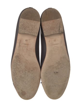 Chanel Interlocking CC Logo Leather Ballet Flats
