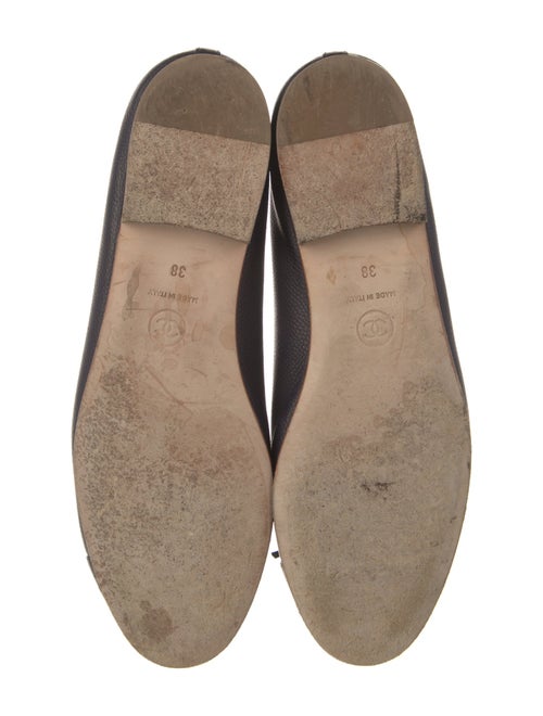 Chanel Interlocking CC Logo Leather Ballet Flats