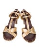 Chanel Interlocking CC Logo Leather T-Strap Sandals