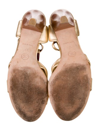 Chanel Interlocking CC Logo Leather T-Strap Sandals