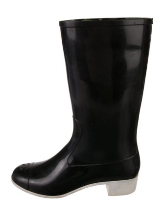 Chanel Interlocking CC Logo Rubber Rain Boots