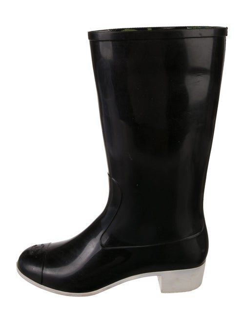 Chanel Interlocking CC Logo Rubber Rain Boots