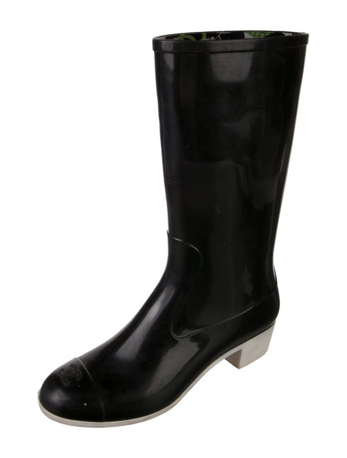 Chanel Interlocking CC Logo Rubber Rain Boots