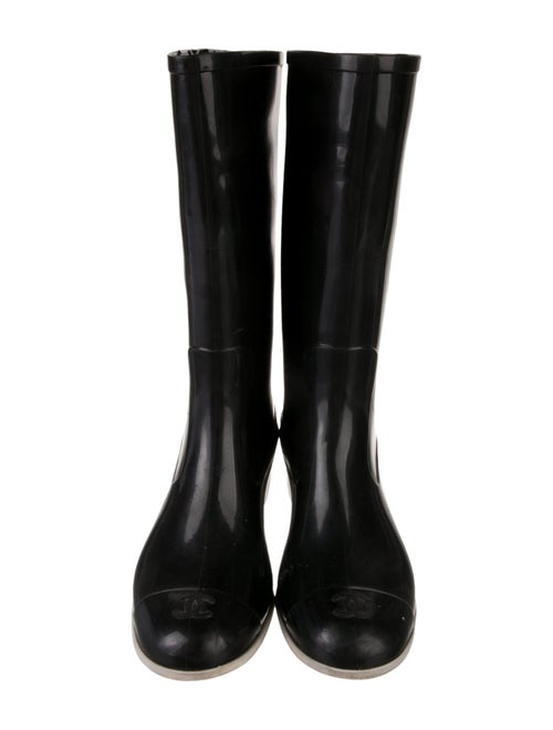 Chanel Interlocking CC Logo Rubber Rain Boots