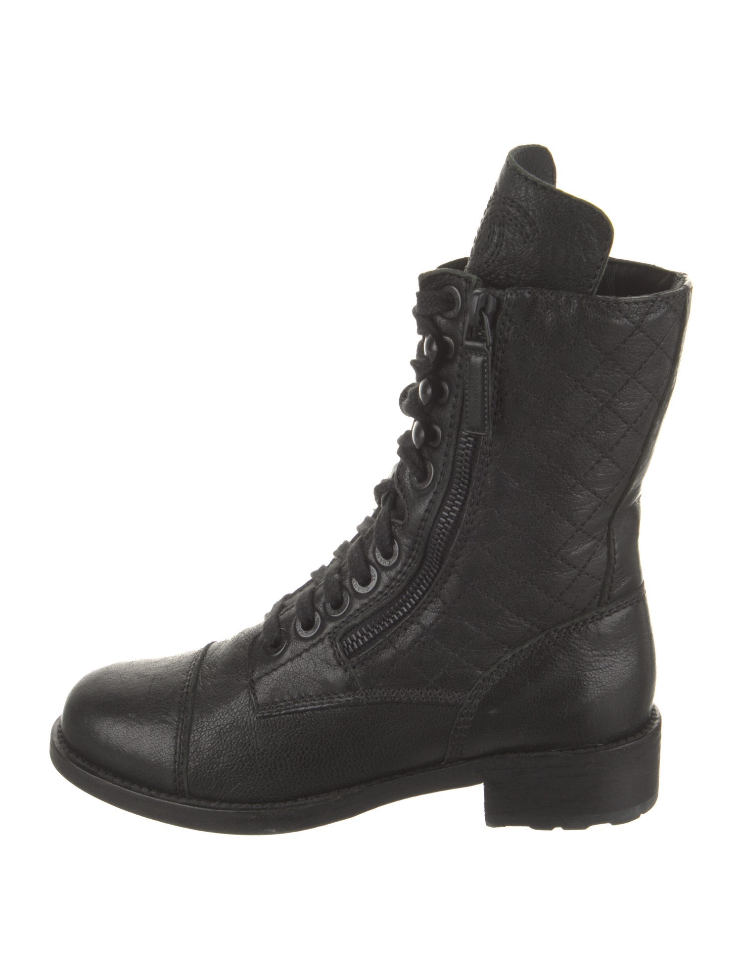 Chanel 2014 Interlocking CC Logo Combat Boots