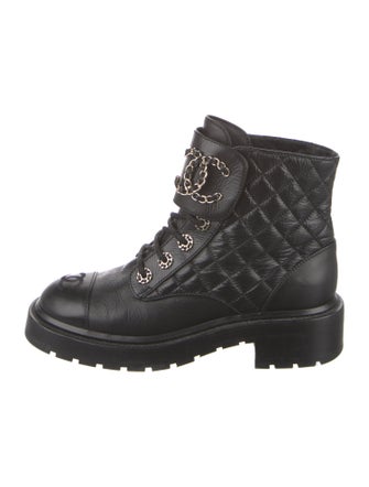 Chanel 2020 Interlocking CC Logo Combat Boots
