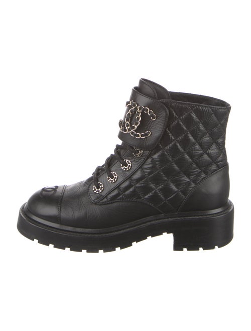 Chanel 2020 Interlocking CC Logo Combat Boots